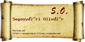 Segesvári Olivér névjegykártya